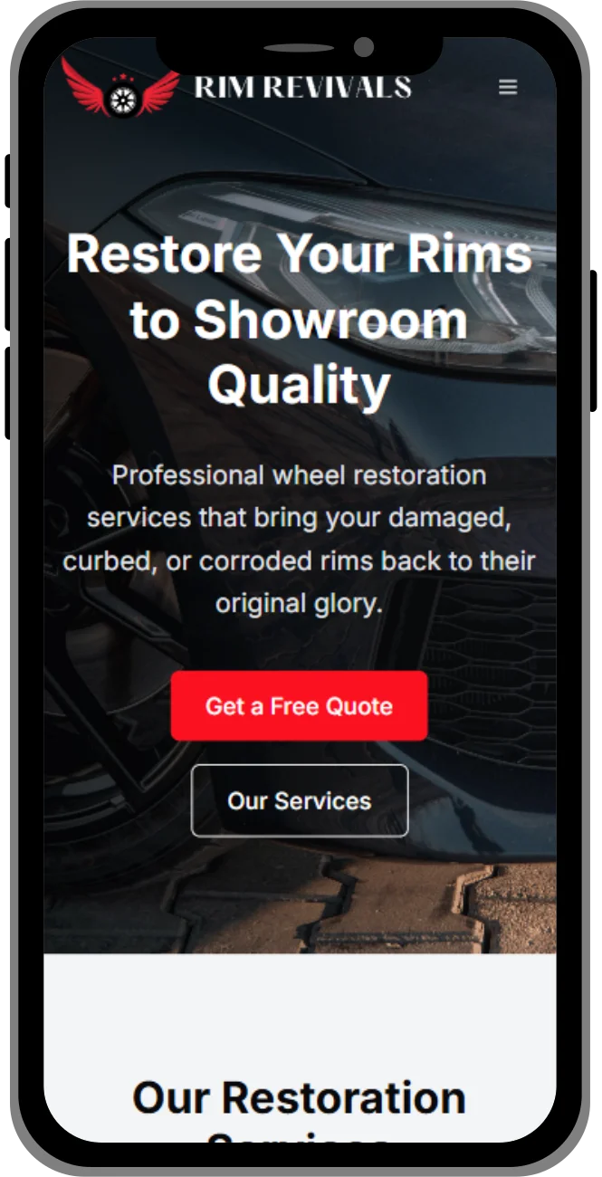 E-commerce website displayed on iPhone
